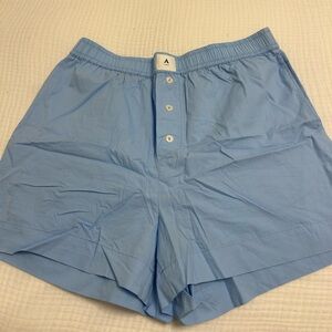 Anthropologie Blue Elastic Waist Shorts